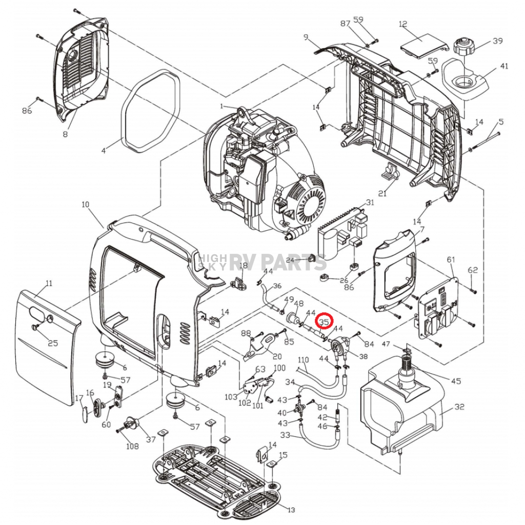 Kipor Power Solutions Generator Fuel Hose KGE2000TIB07003